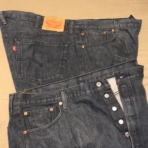 2 Pair of Levi 501 Button Fly Blue Jeans